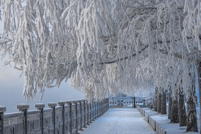 Зима в России 
